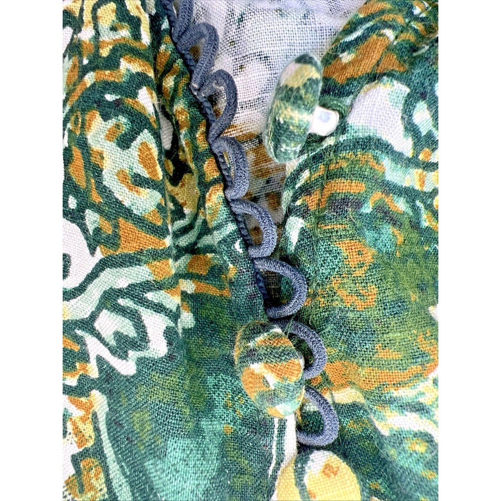 City Chic Paisley Boho Blouse Women's 1X Viscose India Loop Button V‑Neck Top - Picture 5 of 14